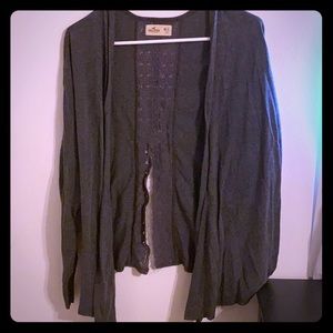 Gray coverup sweater